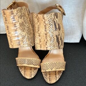 Vince Camuto Tan Snakeskin Sandals